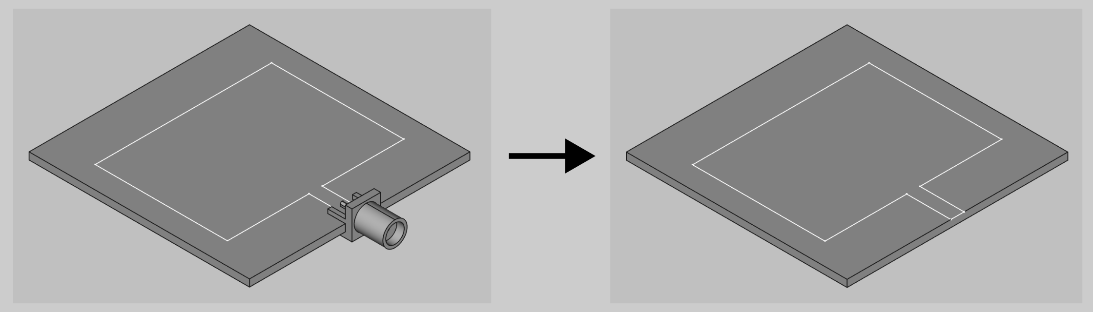 Coaxial edge connector simplification image