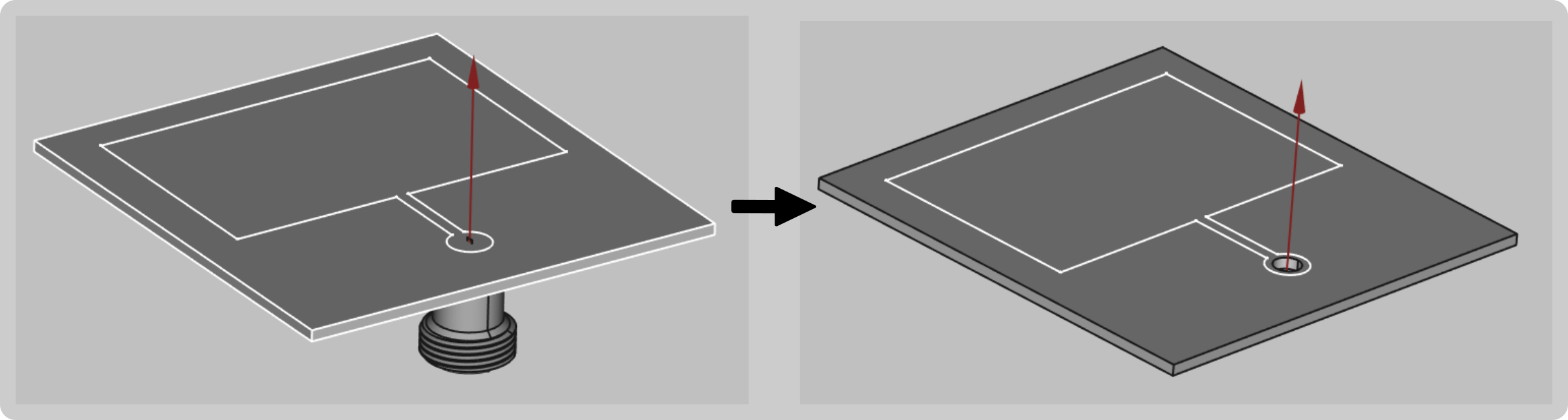 Coaxial panel connector simplification image
